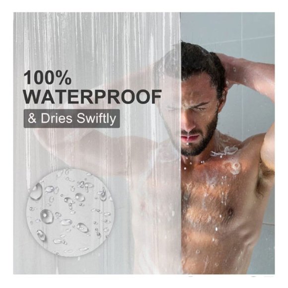 (2 Pack) PVC Vinyl Super Heavyweigt Waterproof Shower Curtain Liner Clear Color - Picture 3 of 9